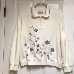 Alfred Dunner 3/4 zip collar sweatshirt/sweater